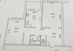 2х комнатная квартира по пр- ту Строителей д. 20А