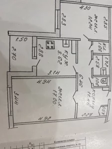 2-ух комнатная квартира 55кв. В центре