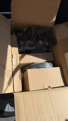 Набор посуды из тёмного стекла. 44+1 предметов