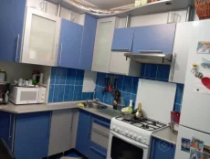 Кухню угловую Blue metallic с мойкой кранами