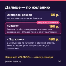 Раскрутка Инстаграм для бизнеса. Разбор от 69 р.