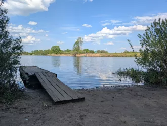 Переправа через Березину в районе Луковой горы работает со 2 мая