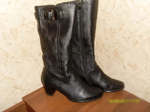 Сапоги осенние, кожа, р.38