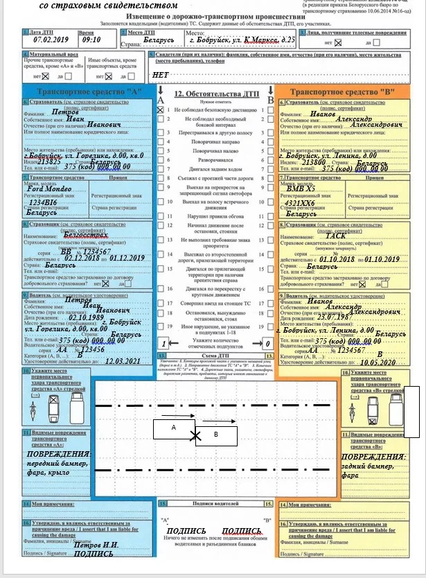 Оформление ДТП без вызова ГАИ
