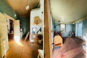 2-комнатная квартира в деревянном жилом доме в центре города