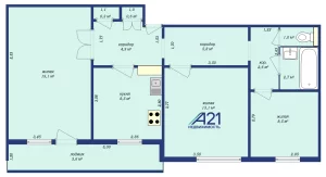 Трехкомнатная квартира на Лынькова