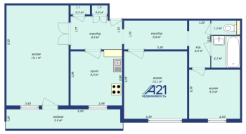 Трехкомнатная квартира на Лынькова