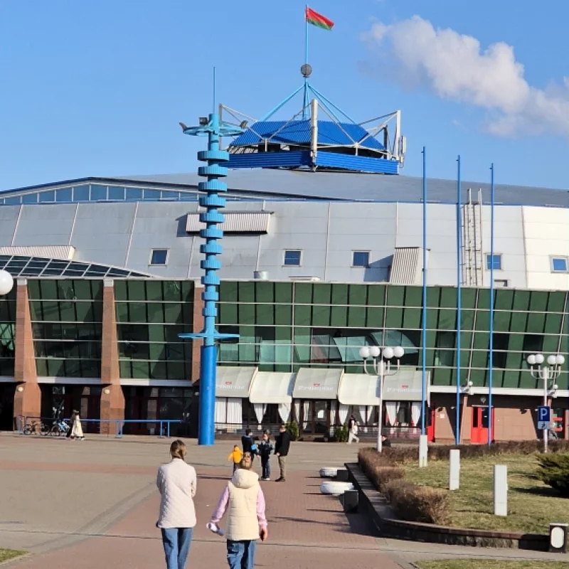 Люди идут на хоккей