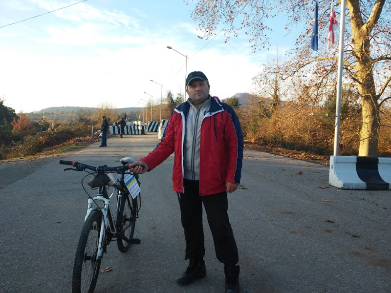 Грузинский велопутешественник Нодар Беридзе в Бобруйске