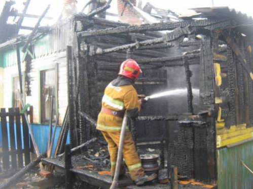 Пожар в деревне Сычково