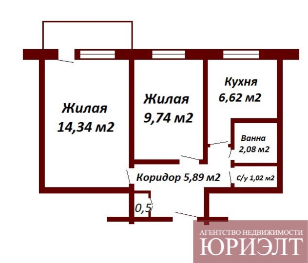 2 комнатная квартира по ул. Лынькова д. 9.