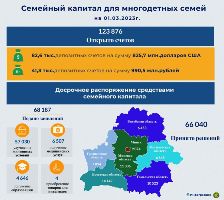 На что белорусы могут потратить «Семейный капитал» в 2023 году? Рассказали в Минтруда