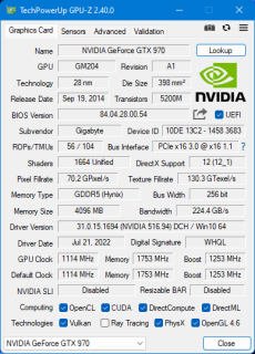 NVIDIA GeForce GTX 970 4GB GDDR5