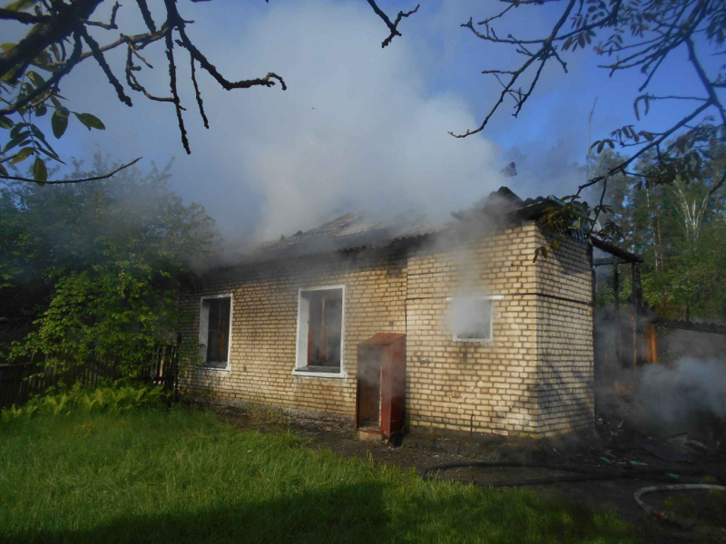 В деревне Мирадино Бобруйского района горел дом