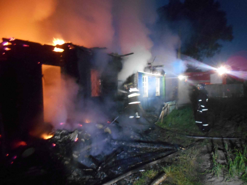 Ночной пожар в деревне Заболотье Бобруйского района