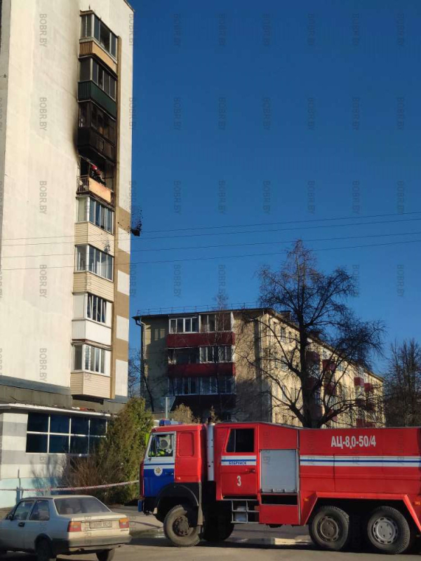 Тушение пожара в доме на улице Урицкого.