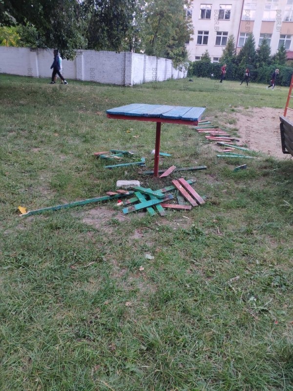 Детская площадка была обнесена забором, забор сломался а у детей игрушек нету И они играются сломанным забором. Вопрос, когда жеу построит забор? Ломать не строить!