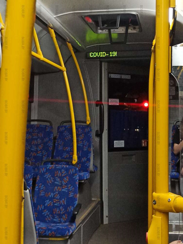 Предупреждение о ковид 19 в автобусе