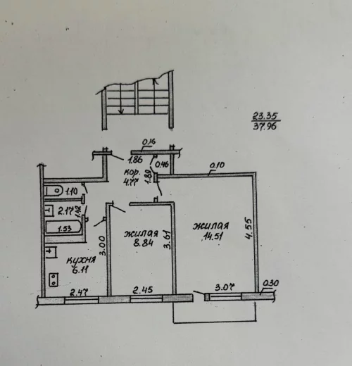 2-комнатная квартира на Лынькова
