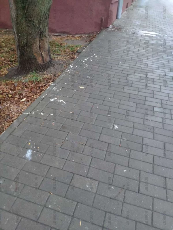 Ну и как же не заляпать тротуар краской? Наверное в Бобруйске такой стиль