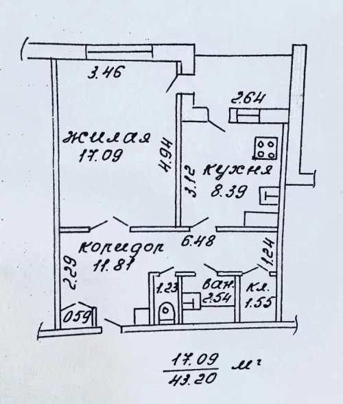 1- комнатная квартира по ул. Рокоссовского
