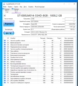 Гибридный жесткий диск 1TБ HDD + 8ГБ SSD