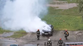В Бобруйске горела легковушка