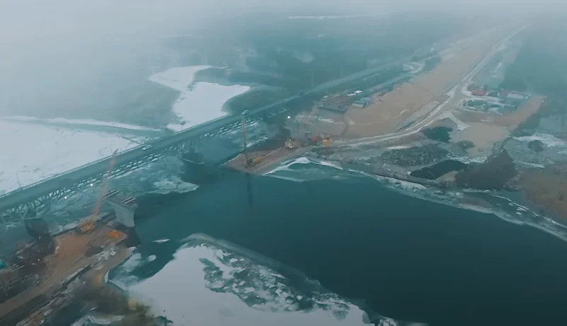 Бобруйск. Строительство нового моста. Январь 2023 г