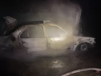 В Бобруйском районе дотла сгорел автомобиль, причина выясняется