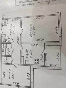 2-ух комнатная квартира 55кв. В центре