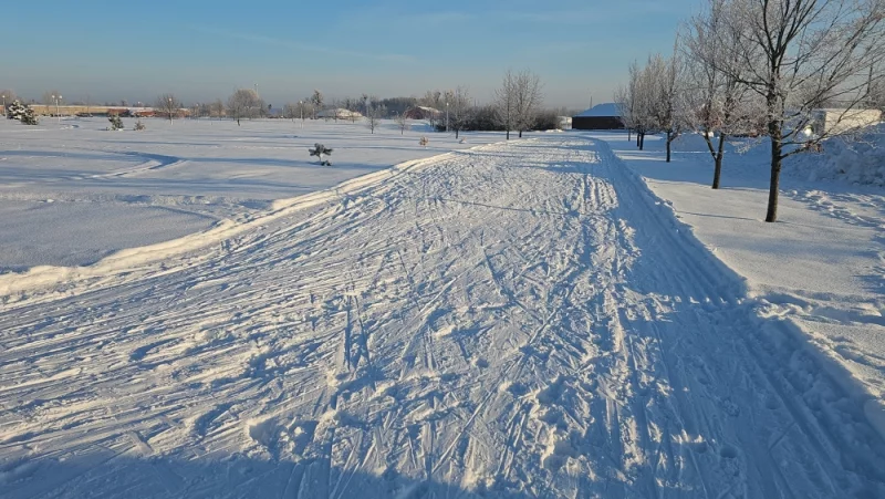 Прекрасная трасса для конькового хода возле Ледового