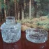 Хрустальные сахарница, пепельница