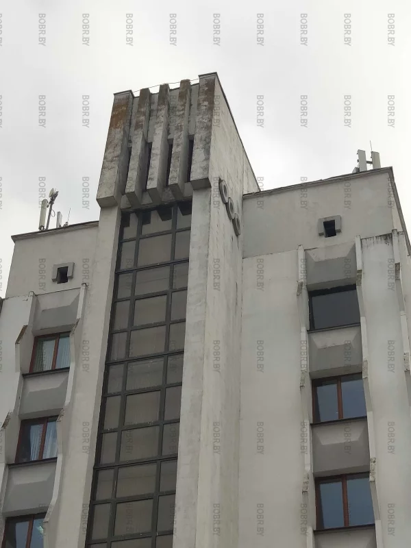 Плесень и облупившаяся краска на здание бобруйского горисполкома