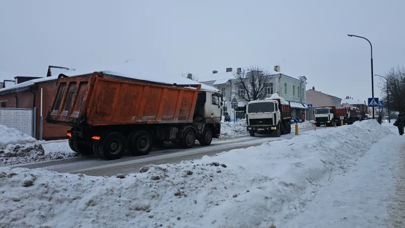 Уборка и вывоз снега с пешеходной улицы