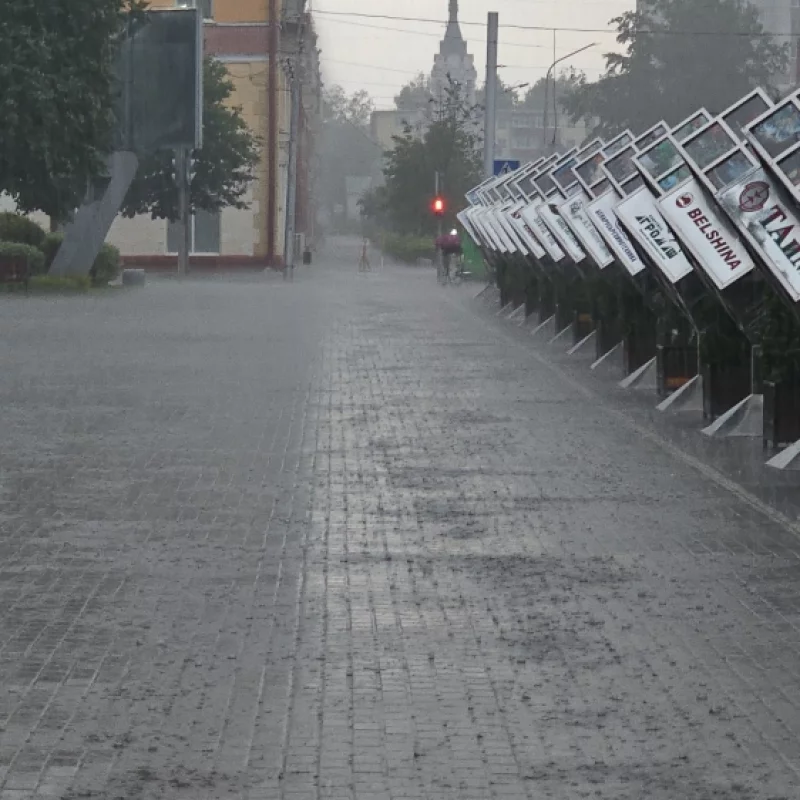 Бобруйск накрыло ливнем