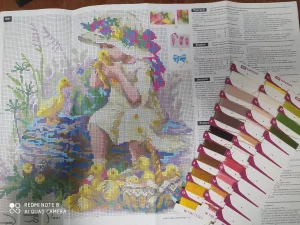 Вышивка крестом (схема+образцы ниток)