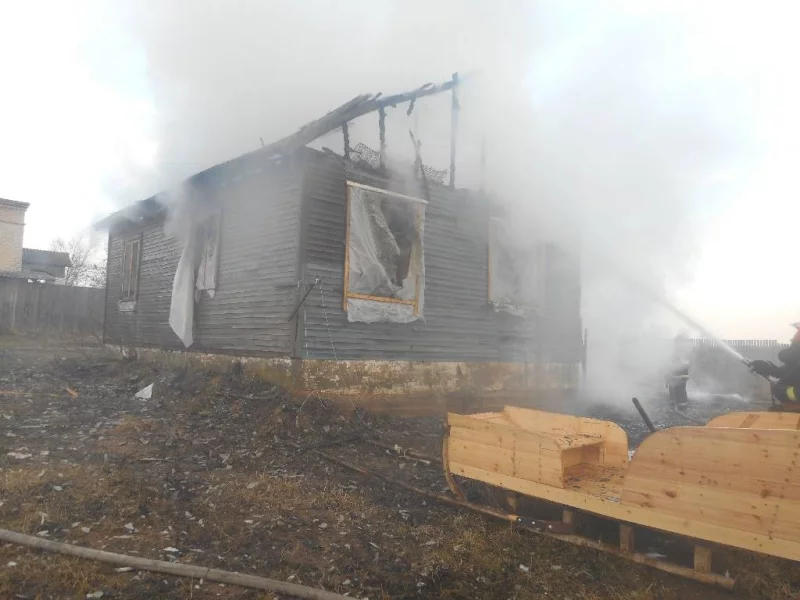 Пожар в деревне Сычково