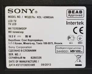Телевизор Sony: KDL-42W654A