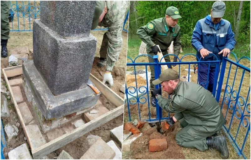 Не зарастет тропа: сотрудники Глушанского лесничества и Глусского лесхоза реконструировали памятный знак на месте сожжённой лесной деревни