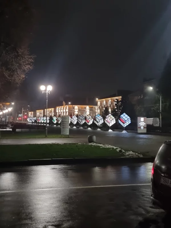 ночная иллюминация в Бобруйске