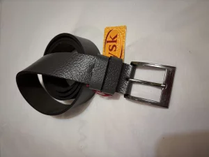 Кожаный ремень цвет серый