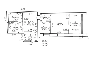 Четырехкомнатная квартира по ул. Ермака, д. 41