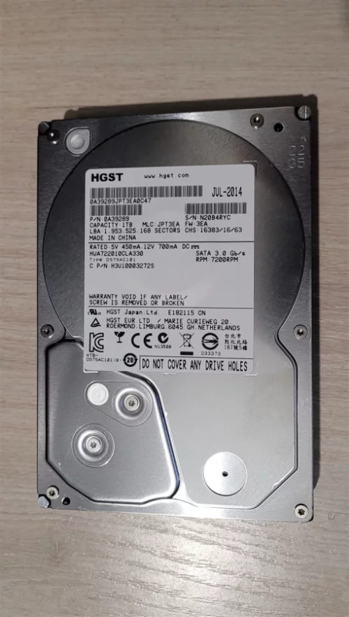 Жесткий диск HDD 1TB с наработкой 1 день