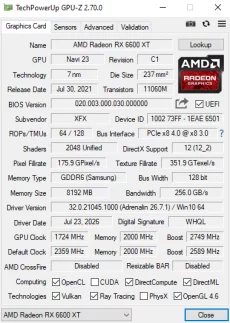 Видеокарта XFX Speedster Radeon RX 6600 XT Core 8GB GDDR6 800р