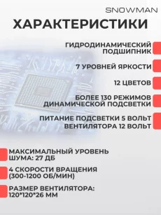 ARGB вентиляторы для корпуса ПК SNOWMAN 5 шт