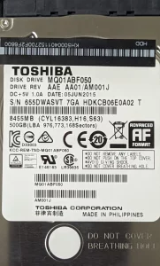 HDD TOSHIBA 500 GB как новый