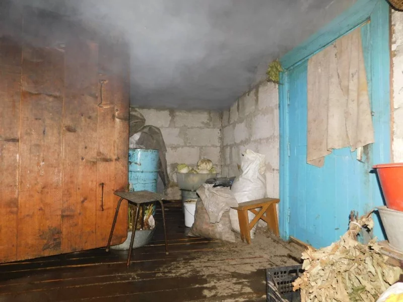 На Бобруйском районе сгорела баня