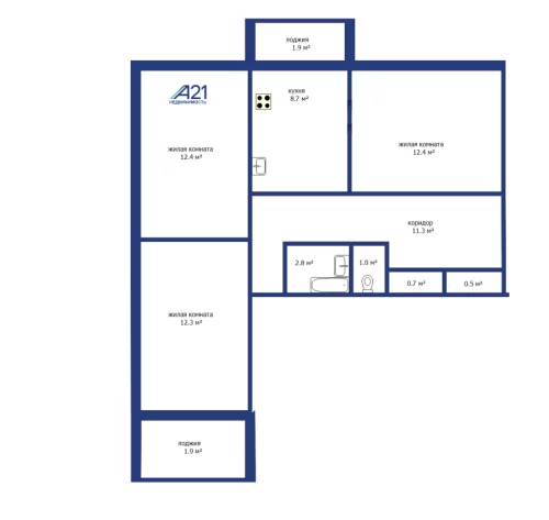 3-к квартира, по ул. Кирова 25А