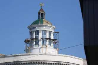 Фотопрогулка вокруг ремонта башенки гостиницы «Бобруйск»
