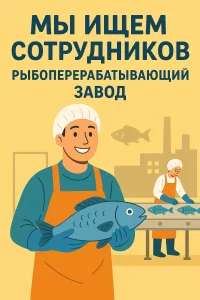 Рыбообработчики в цеху